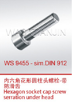 内六角花形圆柱头螺栓-带防滑齿WS9455