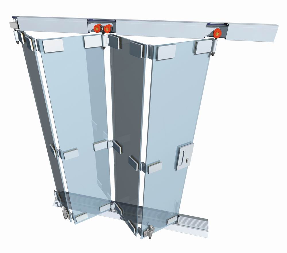 高品质悬挂滑动玻璃折叠门系统